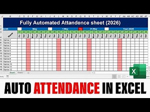 Auto Attendance in Excel | Fully Automated Attendance Sheet 2026