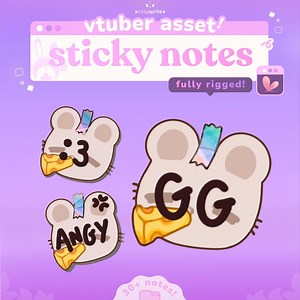 Vtuber Item ⟢ Mouse Sticky Notes | Fully Rigged | Vtube Studio - Etsy
