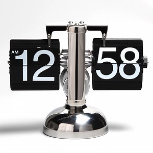 [Hot Item] 12 Hours Automatic Flipping Clock Retro Flip Down Seat Clock Balance Mechanical