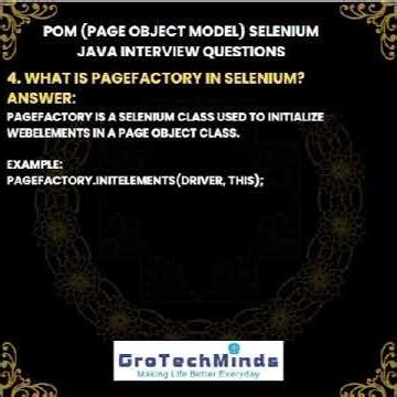 Top 10 POM Selenium Java Interview Questions & Answers