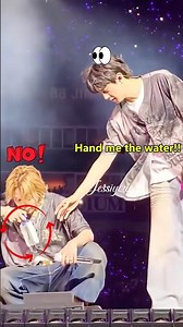 Jin couldn't drink his water after being teased by Jimin!🤣 #jin #jimin #bts