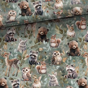 Woodland Animals Fabric Baby Animals Fabric for Sewing and Quilting 155 Cm Wide - Etsy