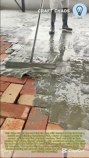 Red brick flooring: Cement mortar applying techniques