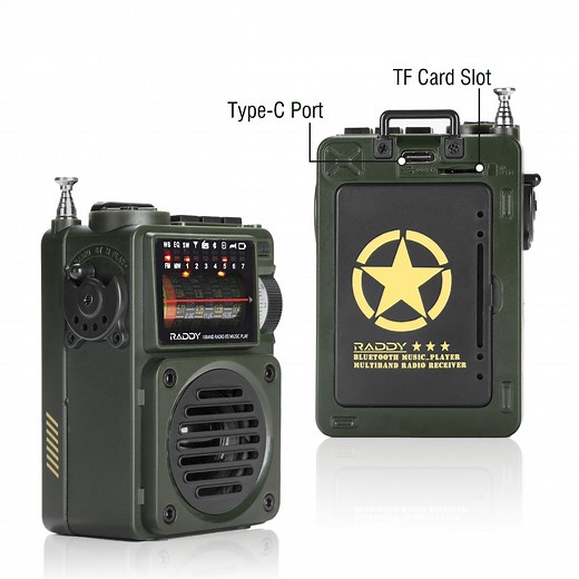 Raddy RF750 Shortwave Radio | AM/FM/SW/WB | Portable Digital Rechargea