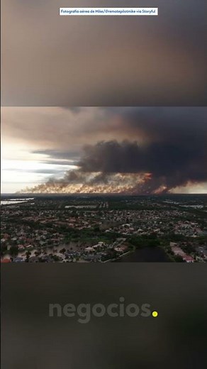 Imágenes de dron muestran las llamas y humo de los incendios que avanzan por el condado de Broward