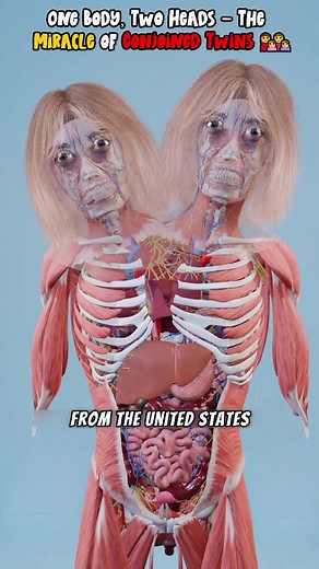 One Body, Two Heads — The Miracle of Conjoined Twins 👩‍👩‍👧‍👧#fact #knowledge #animation #educational #learnontiktok