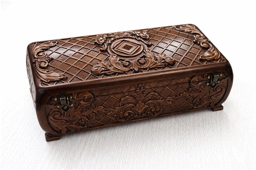 Wooden Jewelry Box Handmade, Elegant Keepsake Box, Anniversary or Birthday Gift for Her, Artisan Wood Decor - Etsy