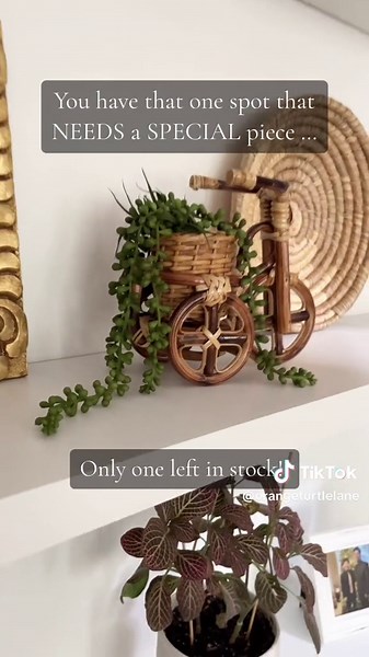 Handcrafted by fair trade artisans in the Philippines, these rattan bicycle planters bring a unique touch to your living room, office, kitchen, etc. We’ve enjoyed adding small fresh cut flowers and even as a desk accessory for pens and pencils! Hurry, only one left!! #planter #rattan #fairtrade #homeaccessories #decor #handcrafted