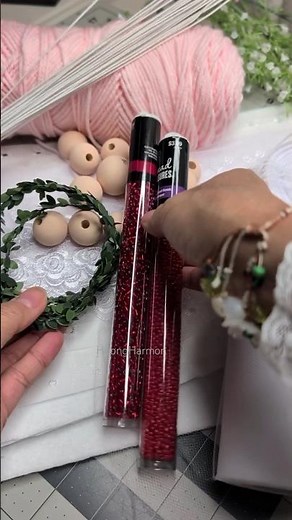 Materials for a new fairy doll project: wire, wood beads, fabric, yarn, time and lots of patience