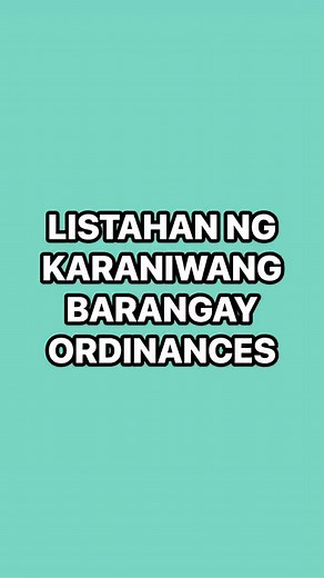136K views · 2K reactions | KARANIWANG BARANGAY ORDINANCES | Barangay Secretary | Facebook