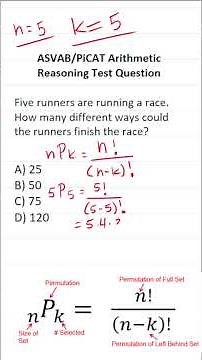 ASVAB/PiCAT Arithmetic Reasoning Practice Test Q: Permutations #acetheasvab