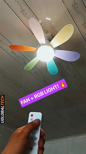 This Color-Changing Ceiling Fan Is AMAZING! 😍🌈 | RGB LED Fan Light #shorts