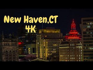 Driving Downtown - NEW HAVEN,CT 4K - Night Drive
