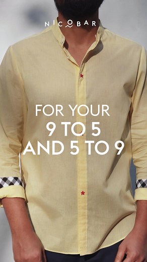 82 reactions | A crisp formal collar for your 9 to 5 and a cool, casual chinese collar for your 5 to 9. Wear it sharp, wear it easy—either way, it just works. | Nicobar | Facebook