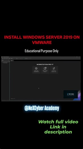 Install Windows Server 2019 on VMware ⚡ | #shorts #nexcyberacademy #windows #ethicalhacking #vmware