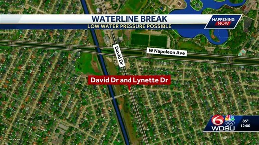 Jefferson Parish residents experiencing low pressure due to water line break repairs