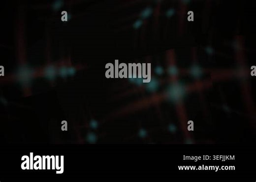 Abstract motion background featuring glowing cyan particles and faint red laser lines moving against a dark backdrop Stock Video Footage - Alamy