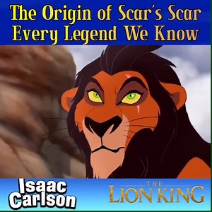 How The Lion King’s villain Scar got his legendary mark. Now each legend may tell different stories, but there is a thorough point to all of them: each of the three stories behind Scar’s scar highlights how his ambition to rise above Mufasa has left him damaged, broken, and humiliated. #isaaccarlson #lionking #scarsscarorigin #villain | Isaac Carlson