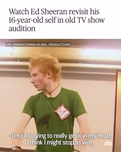 A 16-year-old Ed Sheeran auditioned for a role on the English equivalent of "High School Musical," but ultimately had trouble on the dance floor and did not get the part. Choreographer Arlene Phillips, who was a part of that original audition process and rejection, surprised him with a sweet message during his interview on TODAY. Full interview here: https://on.today.com/3ELvXE8 | Today Show