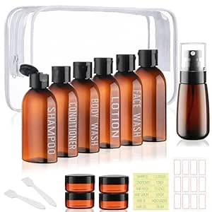 Travel Kit 10 PCS Travel Bottles for Toiletries TSA Approved Bottle