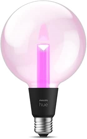 Philips Hue Lightguide G40 Large Globe Smart LED Bulb – Handblown Glass - Color Changing Light - Compatible with Amazon Alexa, Apple HomeKit and Google Assistant - Bluetooth and Hue Bridge Compatible