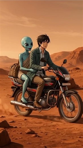 Riding on Mars with a Friendly Alien 🚀👽 #cinematicshort #mars #shorts