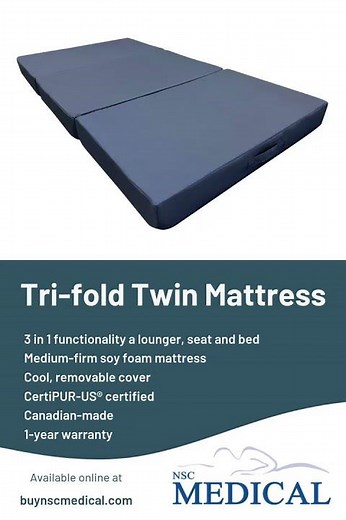 Tri-fold Twin Mattress 12.7 cm (5 in.)