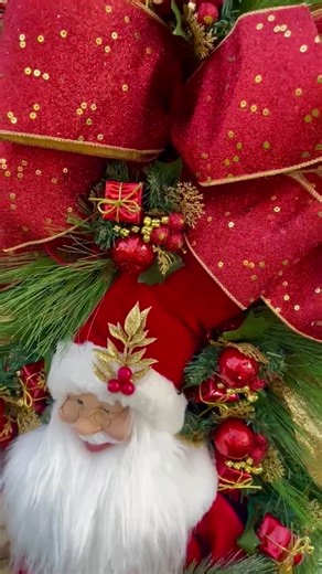 Extra Large Christmas Santa Claus Wreath Double Door| Santa Claus Theme Swag for Front Door | Christmas Santa’s Toy Shop | Santa Workshop - Etsy