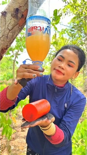 Survival Skills Mom Shows How to Make Soap and Water in forest #campping #outdoors #useful