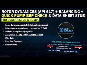 Rotor Dynamics & Balancing – API 617 | Quick Pump BEP Check + Datasheet Guide | 3D DECODE