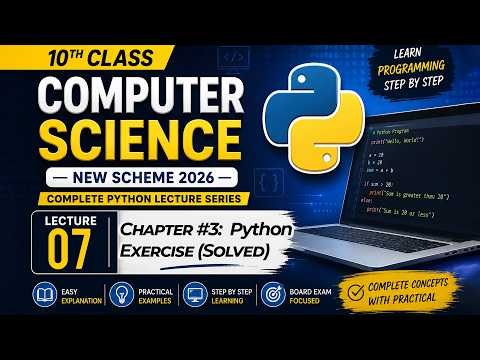 Chapter 3 Introduction to Python Programming | Complete Exercise Solved | 10 Computer 2026