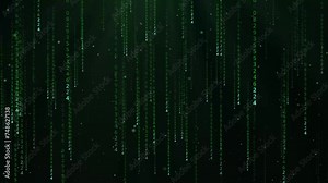 Hacker Matrix technology code Math Screens Particle Green Color Stock Video