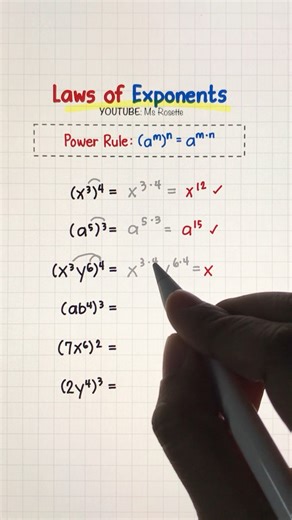 How to Solve Exponents Using the Power of a Power Rule 🤩🚀 | Math Love