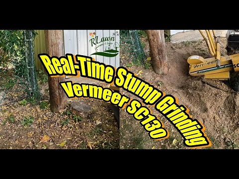 Real Time #Stumpgrinding a 12" Stump with a Vermeer SC130