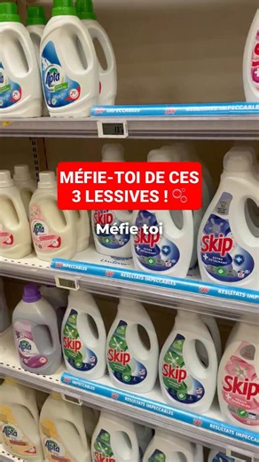 Les lessives qu’on devrait éviter pour protéger sa santé 🚫🧴 On pense souvent qu’elles ne touchent que nos vêtements, mais la réalité est tout autre : ces produits pénètrent notre peau à travers les fibres et polluent notre environnement 🌍. ❌ Dash 2 en 1 Coquelicot ➡️ Parfums synthétiques allergènes conservateurs puissants (MIT/CMIT). 👉 Risques : eczéma, allergies respiratoires, pollution aquatique. ❌ Le Chat – L’Expert ➡️ Enzymes irritantes sodium laureth sulfate (SLES). 👉 Risques : irritat