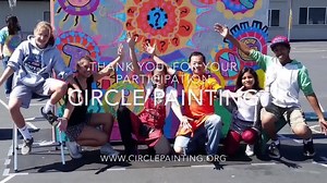 Here is one of four murals created by the 8th grade students created before their graduation as their "legacy" they want to leave for the school.. Students work beautifully together, let go all reservations and were able to create something they never could have imagined in just 2 amazing days. We especially thank the art teacher who help to organize such a great workshop. | Circle Painting and Draw All You Can