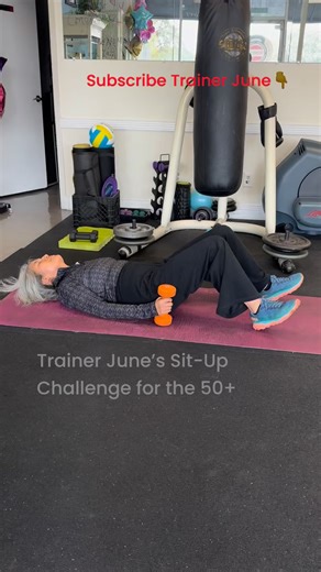 Don’t rush it — control your movement, breathe, and feel your power grow. 🌟 These sit-ups help you move better, stand taller, and stay strong for life. 🙌 | Trainer June