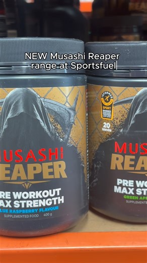 Sportsfuel on Instagram: "NEW: Musashi REAPER Range has landed at Sportsfuel! 🔥 Engineered for serious performance - this lineup is built to push limits, sharpen focus, and fuel recovery like never before ⚡ 🔥 Reaper Pre-Workout Max Strength - extreme energy & intensity 💪 Reaper Creatine Power Matrix - power, strength & endurance 🧠 Reaper Nervous System Stress Matrix - calm, recover & reset 🌿 Reaper Performance Greens+ - daily nutrition & performance support"