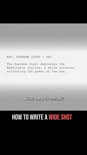 How to write a CINEMATIC wide shot that will blow the reader's mind. #screenwriting #film #movie