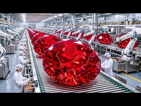 Inside a Ruby Factory: From Raw Mineral to Million Dollar Red Gemstone (Full Process)