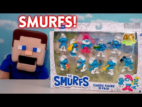 Smurfs Movie - 10 Pack Figures 2025 Unboxing Puppet Steve