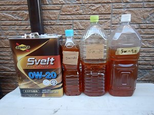 エンジンオイルの粘度を比較してみた（夏場と冬場を想定した比較）