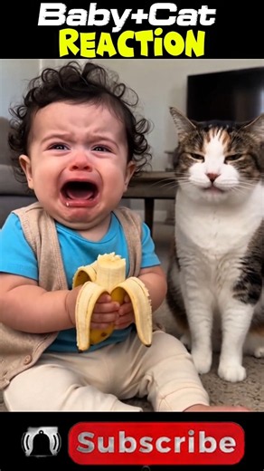 Cat STOLE Baby's Food 😱 Baby Started Crying! #shorts