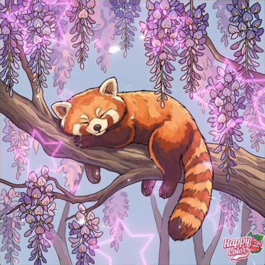 Colour with me the Red Panda in Happy Color App.