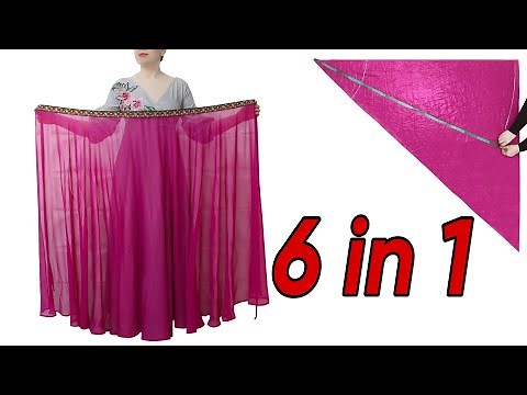 Make 1 Easy Circle Skirt, Wear in 6 Different Ways! +6 WAYS DIY