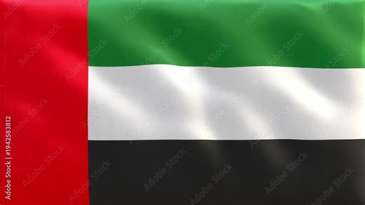 United Arab Emirates National Flag Waving Seamless Loop 4K