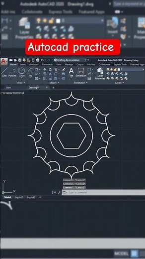 AutoCAD Practice Drawing for Beginners | 2D Mechanical Design Exercise