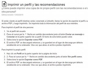 Exportar un curriculum de Linkedin