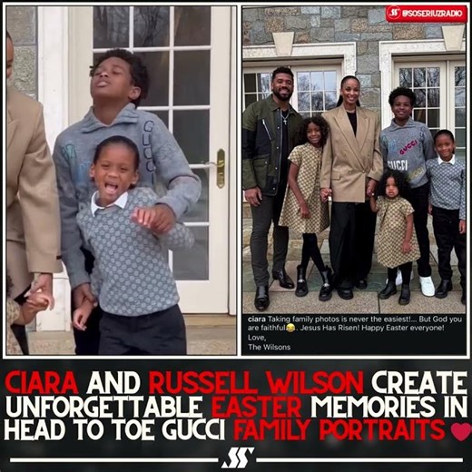 "FAMILY PHOTOS ARE NEVER EASY" CIARA & RUSSELL WILSON CELEBRATE EASTER WITH FAMILY IN GUCCI STYLE!