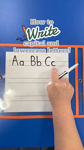 This video features a clear demonstration of writing both capital and lowercase letters using the Handwriting Without Tears method. I illustrate on a dry erase pocket how to form each letter. Capital letters are crafted using big lines, little lines, big curves, and little curves, while lowercase letters are categorized by their placement: tall, small, and fall. This visual guide provides an easy-to-follow method for viewers looking to master letter formation. | Preschool Vibes